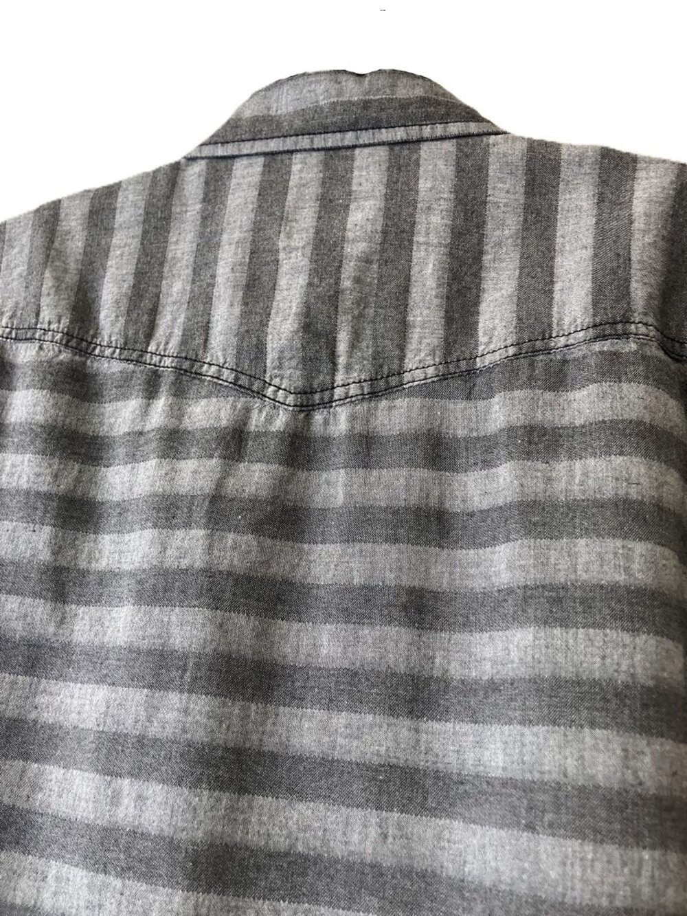 Bar III Men's Long Sleeve Button-Up Shirt - Grey Horizontal Stripe - Size Large - Picture 4 of 12